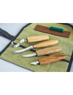 Beavercraft Zestaw do rzeźbienia 4 szt nóż do łyżek, noże, dłuto S49 2