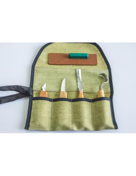 Beavercraft Zestaw do rzeźbienia 4 szt nóż do łyżek, noże, dłuto S49