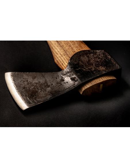 Toporek biwakowy rzeźbiarski z etui skórzanym AX1