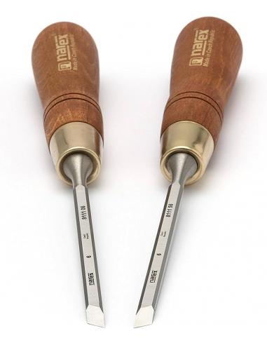 NAREX Dłuta stolarskie skośne z fazowaniem bocznym o szer, 6mm PREMIUM - zestaw 2szt prawe, lewe (851656)
