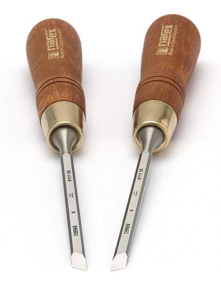 NAREX Dłuta stolarskie skośne z fazowaniem bocznym o szer, 6mm PREMIUM - zestaw 2szt prawe, lewe (851656)