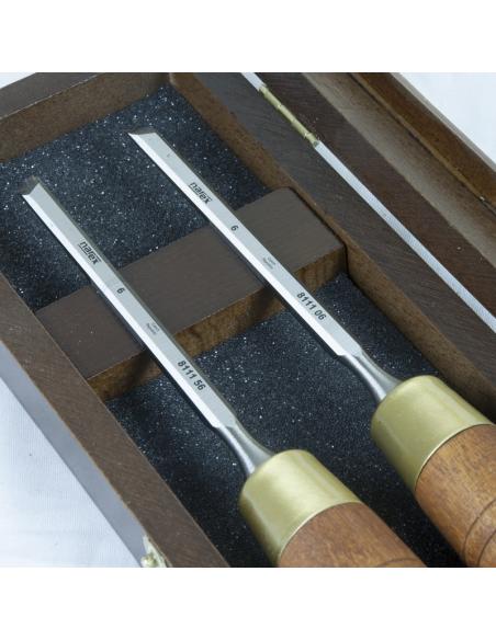 NAREX Dłuta stolarskie skośne z fazowaniem bocznym o szer, 6mm PREMIUM - zestaw 2szt prawe, lewe (851656)