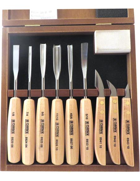 NAREX Dłuta i noże rzeźbiarskie STANDARD zestaw 10 cz. w kasecie (894813)