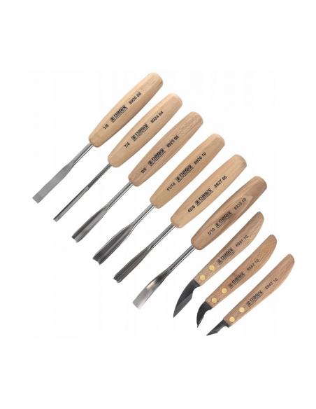 NAREX Dłuta i noże rzeźbiarskie STANDARD zestaw 10 cz. w kasecie (894813)