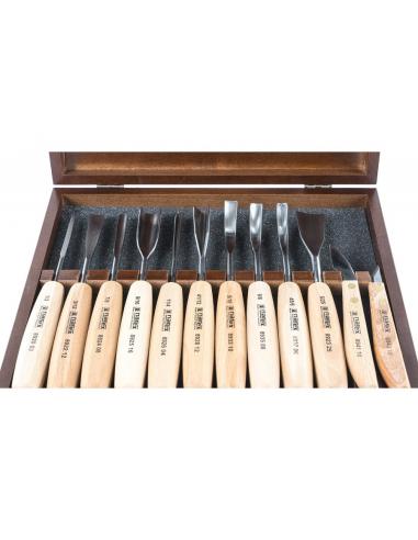 NAREX Dłuta i noże rzeźbiarskie STANDARD zestaw 12 cz. w kasecie (894850)