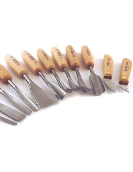 NAREX Dłuta i noże rzeźbiarskie STANDARD zestaw 12 cz. w kasecie (894850)