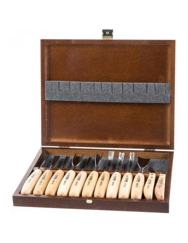 NAREX Dłuta i noże rzeźbiarskie STANDARD zestaw 12 cz. w kasecie (894850)