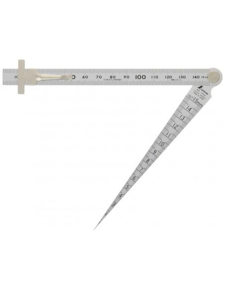 SHINWA Miernik średnicy, szczeliny 1-15mm z linijką, stal nierdzewna Shinwa 62612