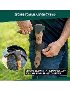 Beavercraft Ciosło wklęsłe z etui skórzanym i zawiesiem AX2 2