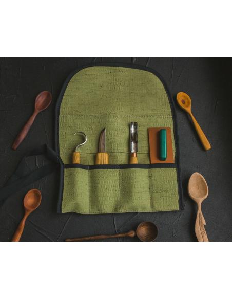 Beavercraft Zestaw do rzeźbienia łyżek i kuks (3 narzędzia i akcesoria polerskie) S38