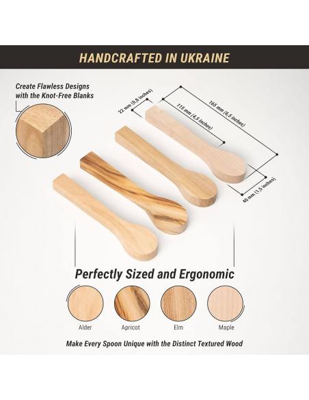 Beavercraft Drewno wiąz, morela, klon, olcha do rzeźbienia łyżki formatka BB3