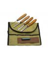 Beavercraft Zestaw 4 dłut profilowych do rzeźbienia + akcesoria do polerowania, w etui SC02