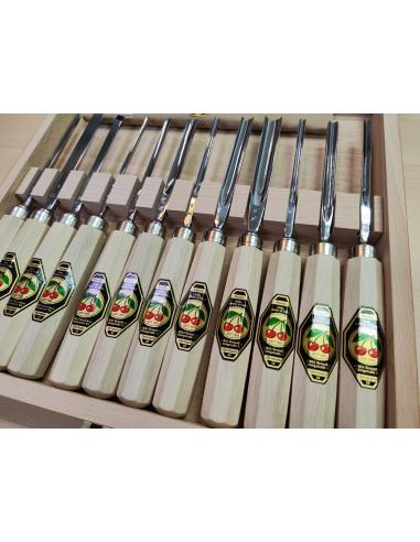 KIRSCHEN Zestaw dłuta rzeźbiarskie 12 szt + kamienie 4 szt (3154000)