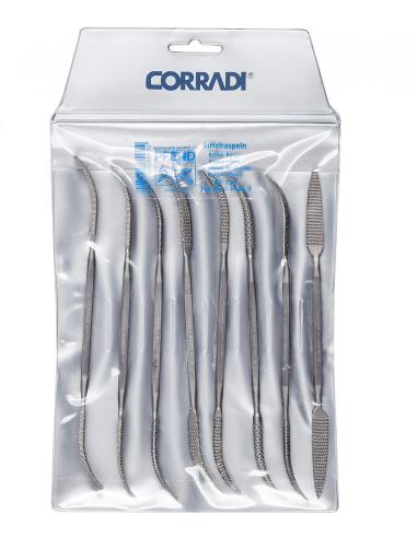 CORRADI Pilniki rzeźbiarskie profilowe do drewna 8 szt 190mm (720-190-0)