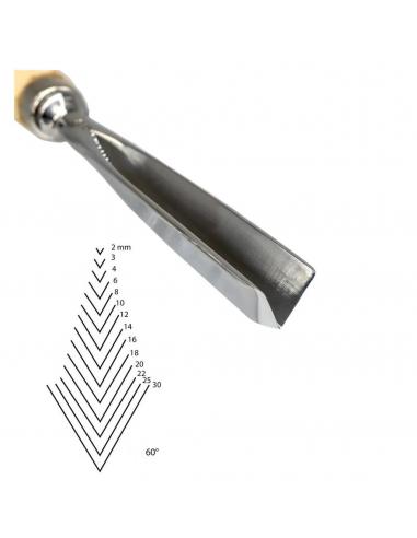 KIRSCHEN Dłuto rzeźbiarskie proste typu V profil 41 szer 14mm 3141014