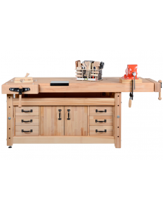 PINIE Stół stolarski z 2 imadłami PROFI I/I 2000 blat 12 cm 2