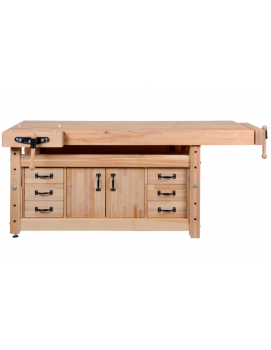 PINIE Stół stolarski z 2 imadłami PROFI I/I 2000 blat 12 cm