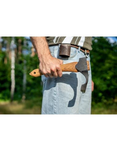 Beavercraft Ciosło wklęsłe z etui skórzanym i zawiesiem AX2