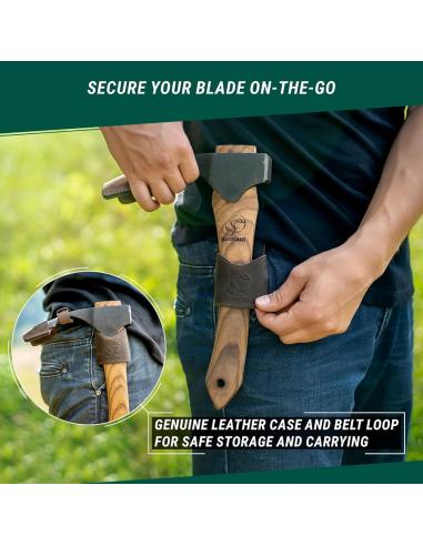 Beavercraft Ciosło wklęsłe z etui skórzanym i zawiesiem AX2