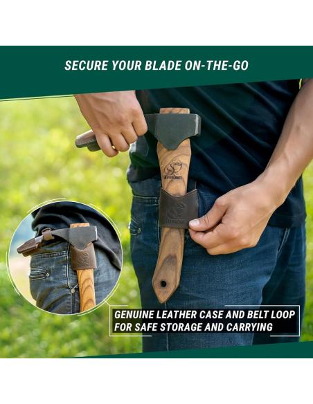 Beavercraft Ciosło wklęsłe z etui skórzanym i zawiesiem AX2