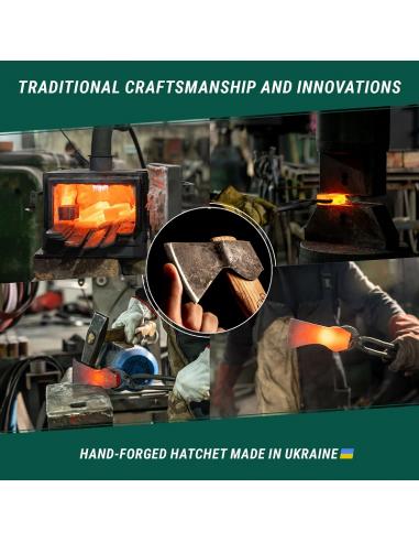 Gownia toporka biwakowego rzeźbiarskiego z etui skórzanym AX1Head