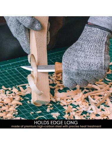 BeaverCraft Nóż rzeźbiarski z długim ostrzem C4 rękojeść dąb