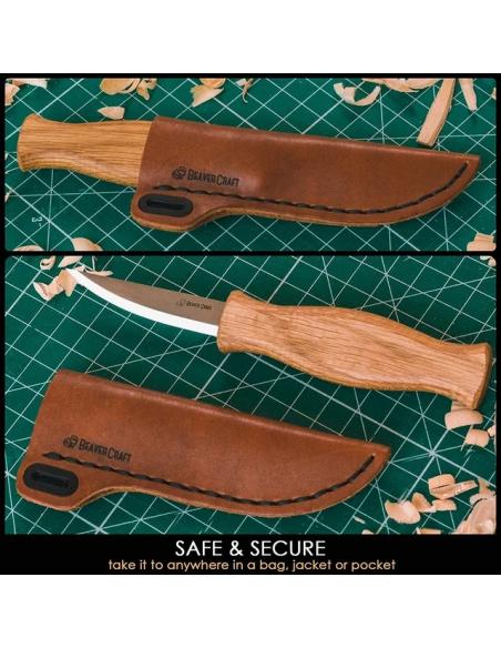 BeaverCraft Nóż rzeźbiarski z długim ostrzem i etui C4S