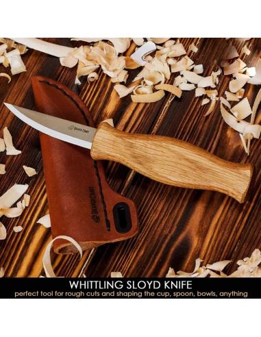 BeaverCraft Nóż rzeźbiarski z długim ostrzem i etui C4S