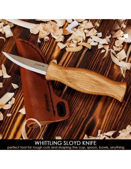 BeaverCraft Nóż rzeźbiarski z długim ostrzem i etui C4S