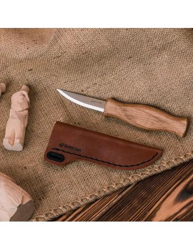 BeaverCraft Nóż rzeźbiarski z długim ostrzem i etui C4S