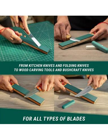 Beavercraft Dwustronna polerka ze skóry na drewnie z pastmi polerskimi LS9P2