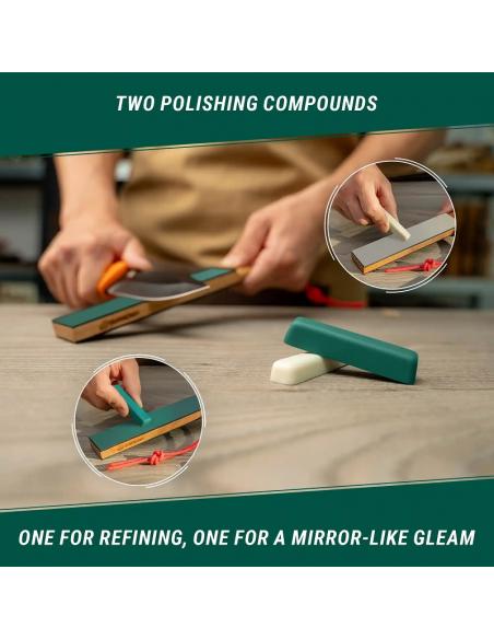 Beavercraft Dwustronna polerka ze skóry na drewnie z pastmi polerskimi LS9P2