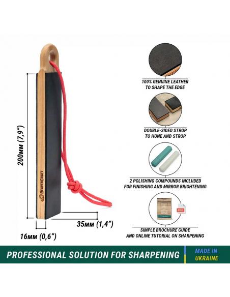 Beavercraft Dwustronna polerka ze skóry na drewnie z pastmi polerskimi LS9P2