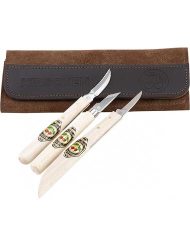 KIRSCHEN Noże snycerskie zestaw 3szt w etui (3307000)