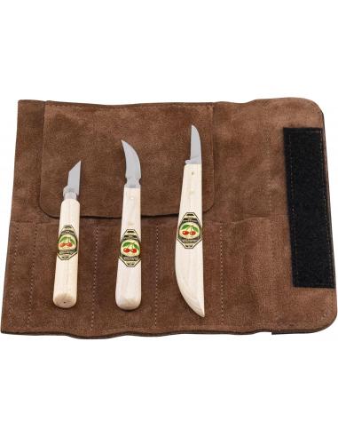 KIRSCHEN Noże snycerskie zestaw 3szt w etui (3307000)