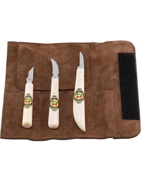 KIRSCHEN Noże snycerskie zestaw 3szt w etui (3307000)