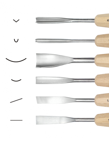 Narex Dłuta rzeźbiarskie STANDARD- zestaw 6szt 894720