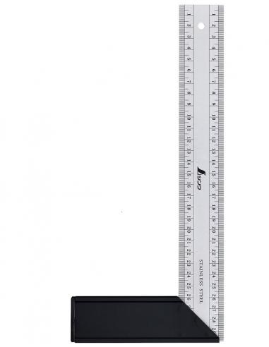 SHINWA kątownik ze skalą i stopką 30x13cm 45 st 62308