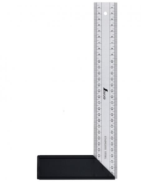 SHINWA kątownik ze skalą i stopką 30x13cm 45 st 62308