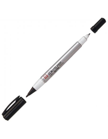 Marker dwustronny cienki-gruby czarny IDenti-Pen Sakura