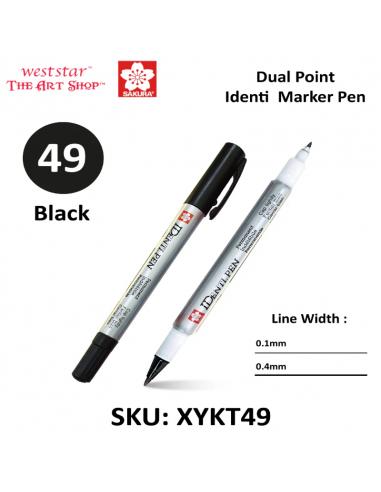 Marker dwustronny cienki-gruby czarny IDenti-Pen Sakura