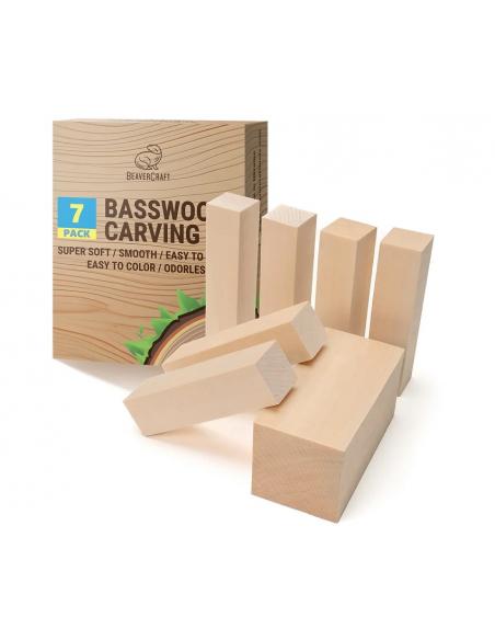 Beavercraft Drewno lipa zestaw 7 klocków BW7