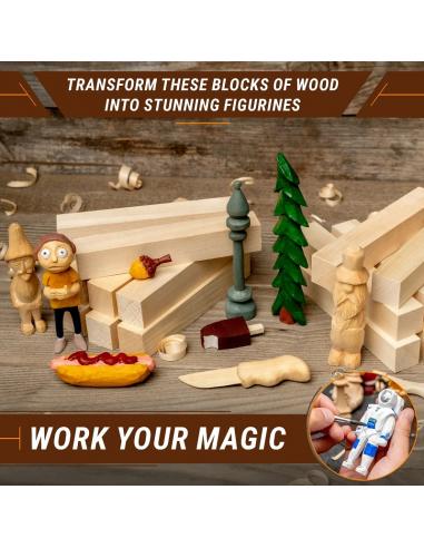 Beavercraft Drewno lipa zestaw 16 klocków BW16