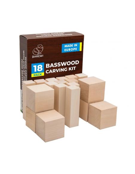 Beavercraft Drewno lipa zestaw 18 klocków BW18