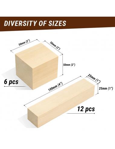 Beavercraft Drewno lipa zestaw 18 klocków BW18