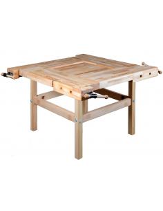 PINIE Stół stolarski szkolny z 4 imadłami skrzynkowymi SCHOOL2 blat 8cm