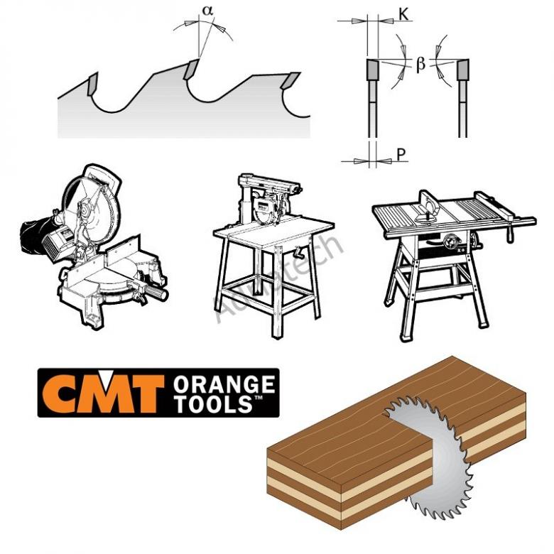 CMT Piła uniwersalna do cięcia w poprzek i wzdłuż D-254 F-30 zębów 60 (294.060.10M)