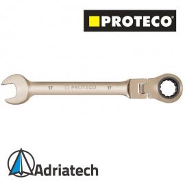 PROTECO Klucz płasko-oczkowy z grzechotką i przegubem 19mm z pokryciem GUNMETAL (42.18-343-019)