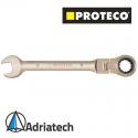 PROTECO Klucz płasko-oczkowy z grzechotką i przegubem 19mm z pokryciem GUNMETAL (42.18-343-019)