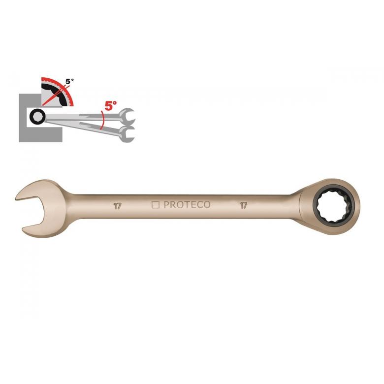 PROTECO Klucz płasko-oczkowy z grzechotką 12 mm z pokryciem GUNMETAL (42.18-344-012)